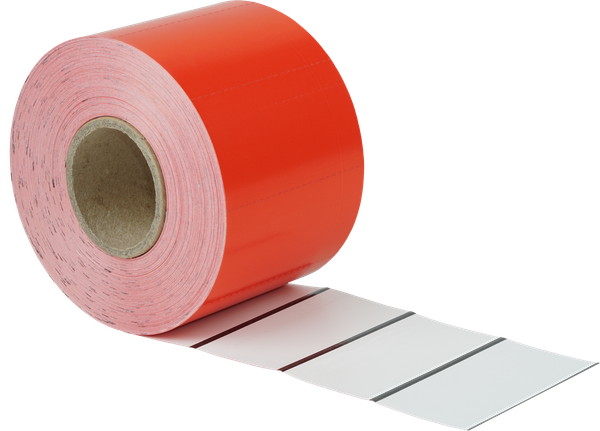 Regaletiketten Rot 70x38mm mit Blackmarks Thermo.Eco-Karton 170g/qm- 900 Etiketten